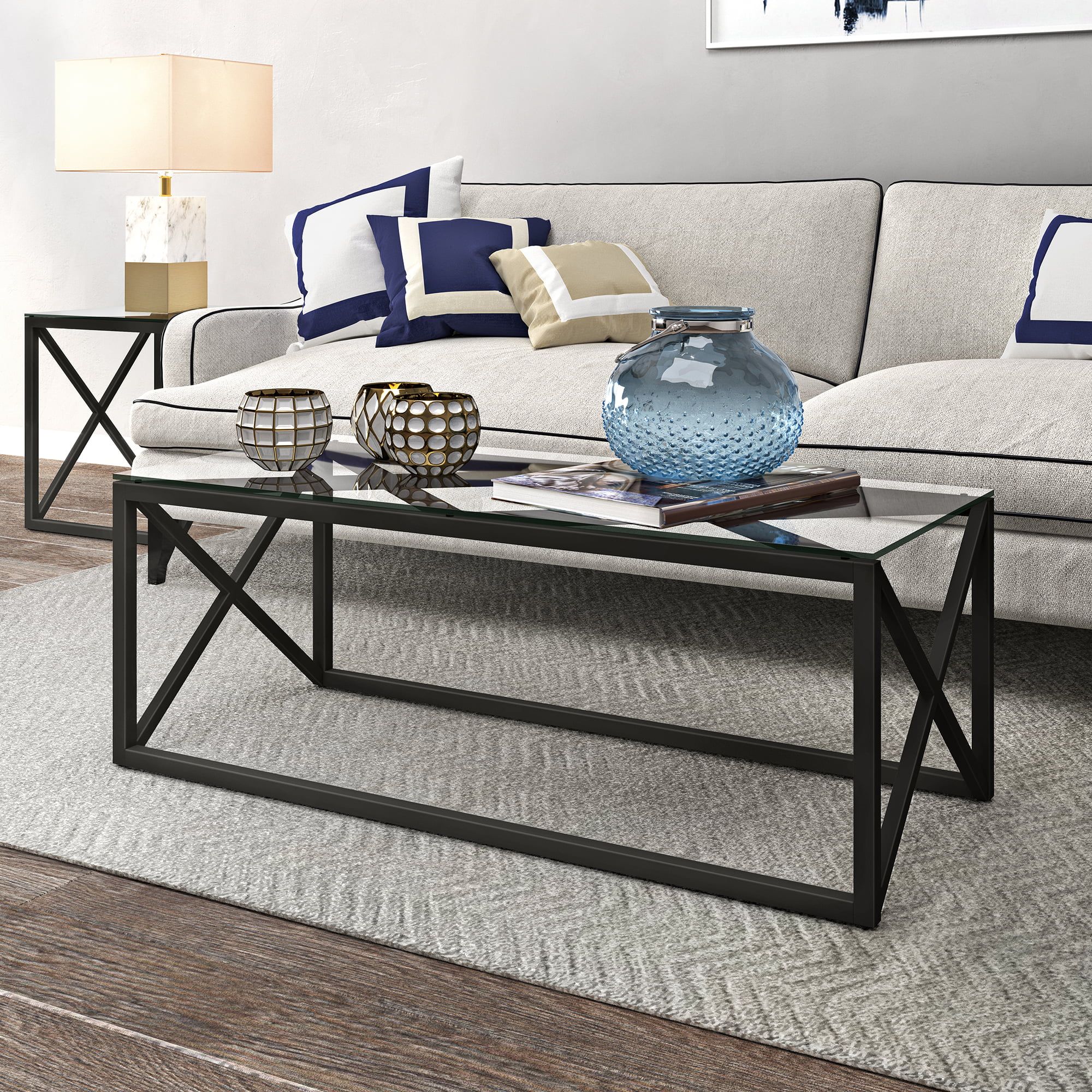 Mid Century Modern Glass Coffee Table, Rectangle Accent Table In Inside Rectangle Coffee Tables (View 13 of 15)