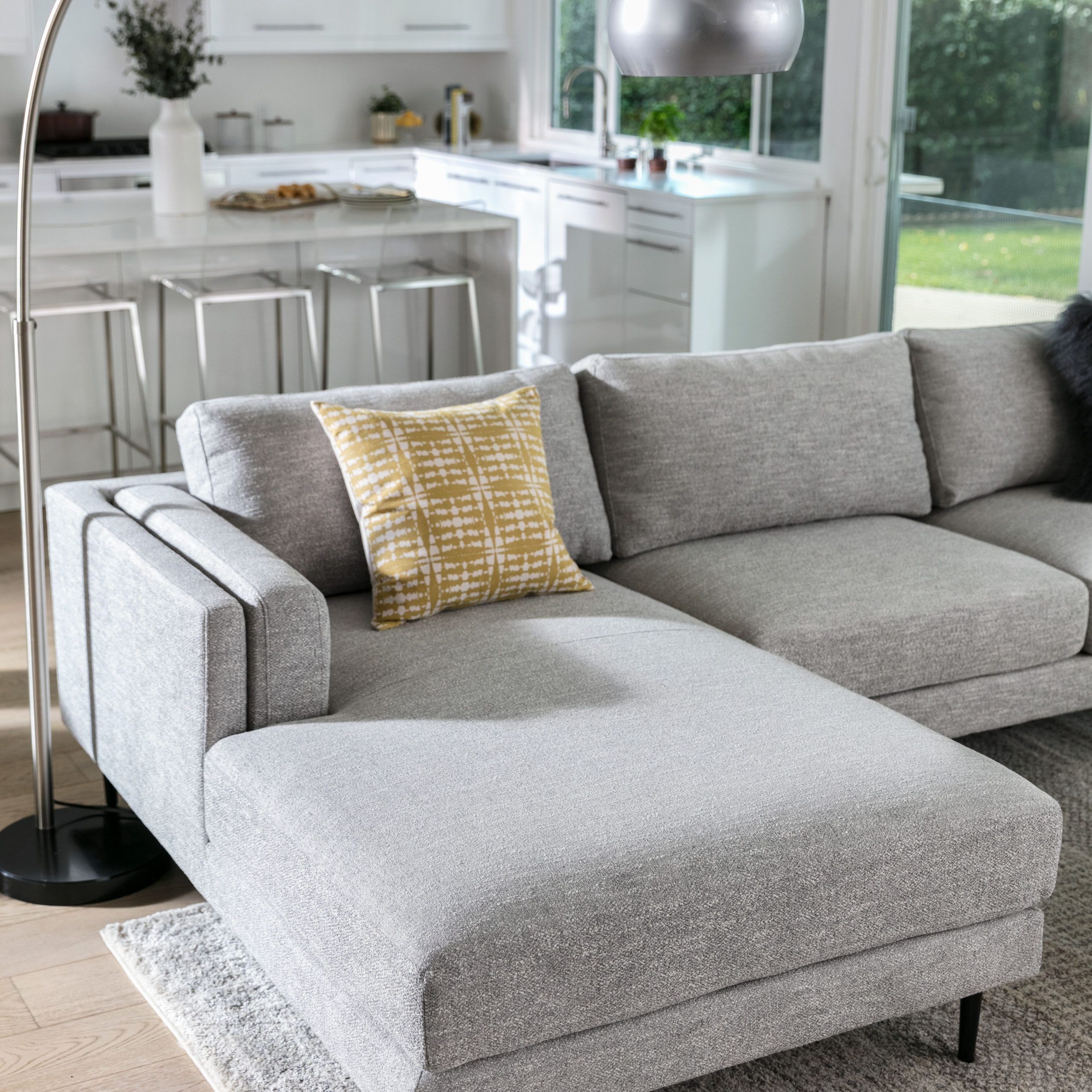 Mid Century Style Light Grey Sectional Sofa. From Lean And Lofty Tapered  Legs, To A Squared Off Silh… | Modern Sofa Sectional, Living Room Designs,  Home Living Room Within Modern Light Grey Loveseat Sofas (Photo 12 of 15)