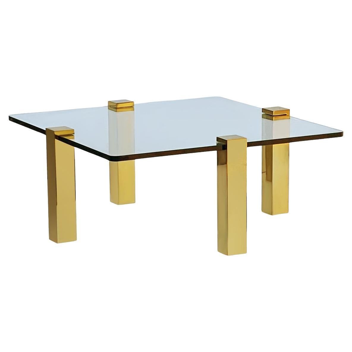 Mid Century Transitional Modern Square Cocktail Table In Brass And In Hassch Modern Square Cocktail Tables (View 12 of 15)