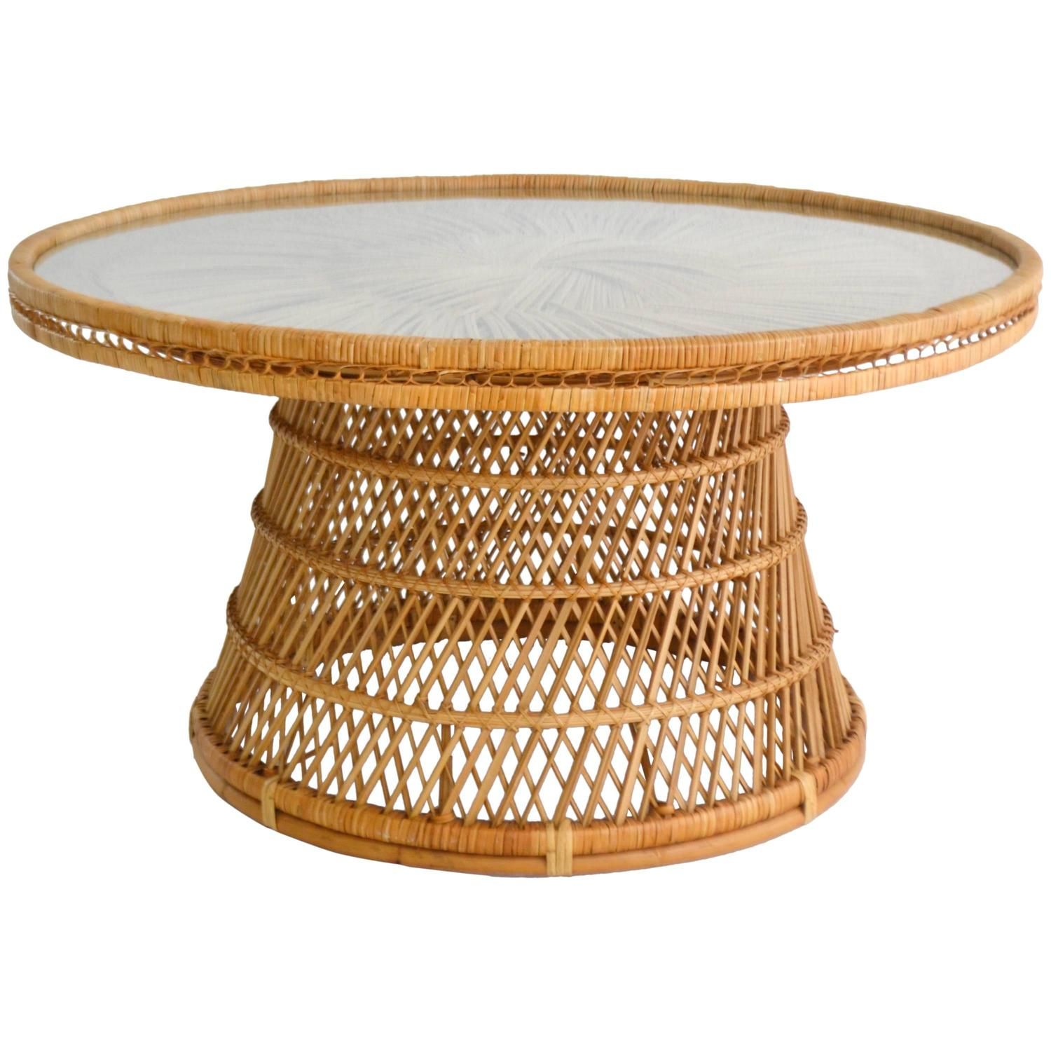 Mid Century Woven Rattan Coffee Table/cocktail Table For Sale At 1stdibs Regarding Rattan Coffee Tables (Photo 14 of 15)