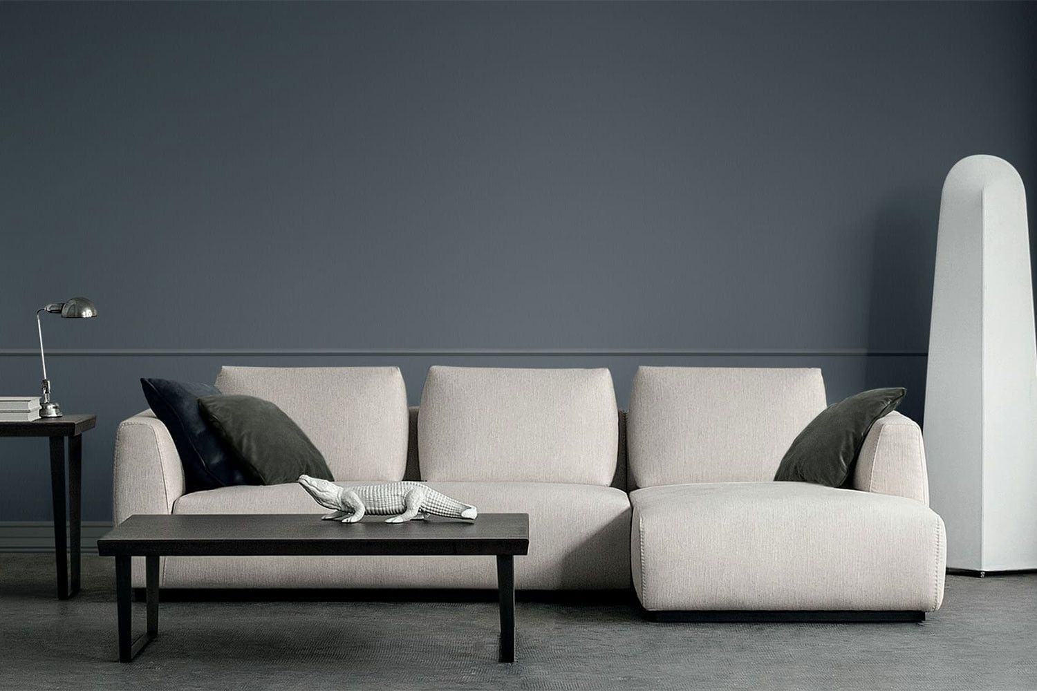 Minimalist Tight Seat Sectional Sofa Anyway | Bodema In Microfiber Sectional Corner Sofas (View 6 of 15)