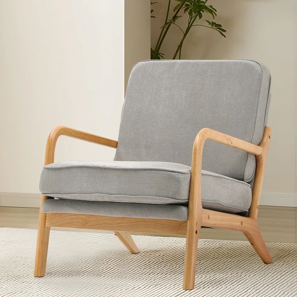 Modern Accent Armchair Comfy Reading Chair Upholstered Single Lounge Chair  Seat | Ebay Regarding Comfy Reading Armchairs (View 2 of 15)