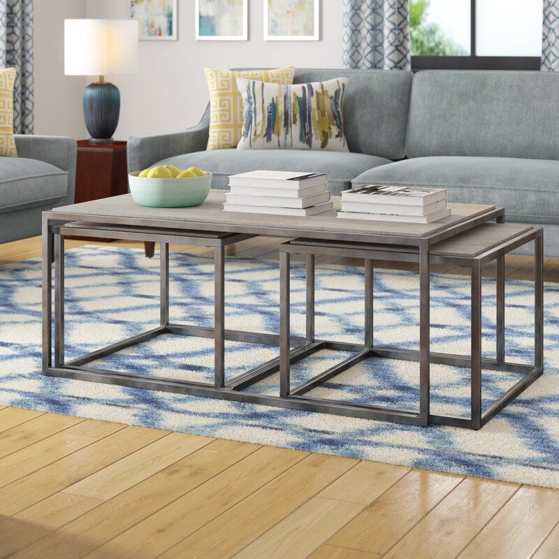 Modern Rustic Interiors Antonio 3 Piece Nested Coffee Table Set Within Coffee Tables Of 3 Nesting Tables (Photo 10 of 15)