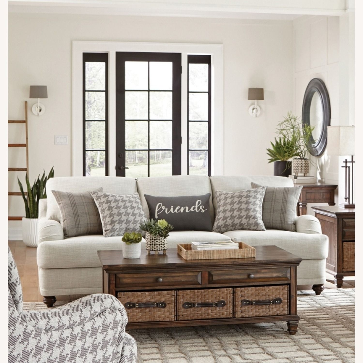 Modern Sofa In Linen Like Light Grey Fabric – Aptdeco Regarding Light Charcoal Linen Sofas (Photo 13 of 15)