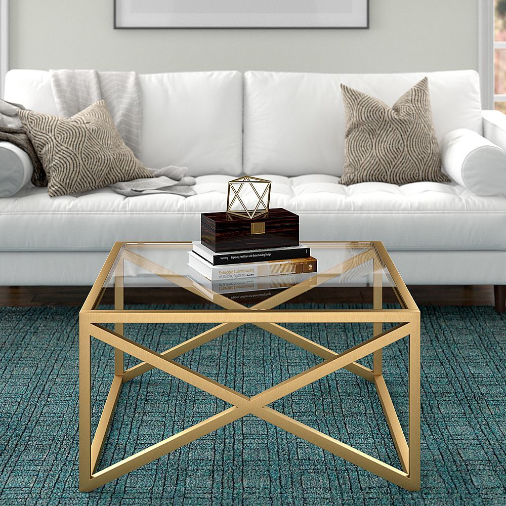Modern Square Coffee Table, Brass Coffee Table, Coffee Table Wayfair In Addison&amp;lane Calix Square Tables (View 12 of 15)