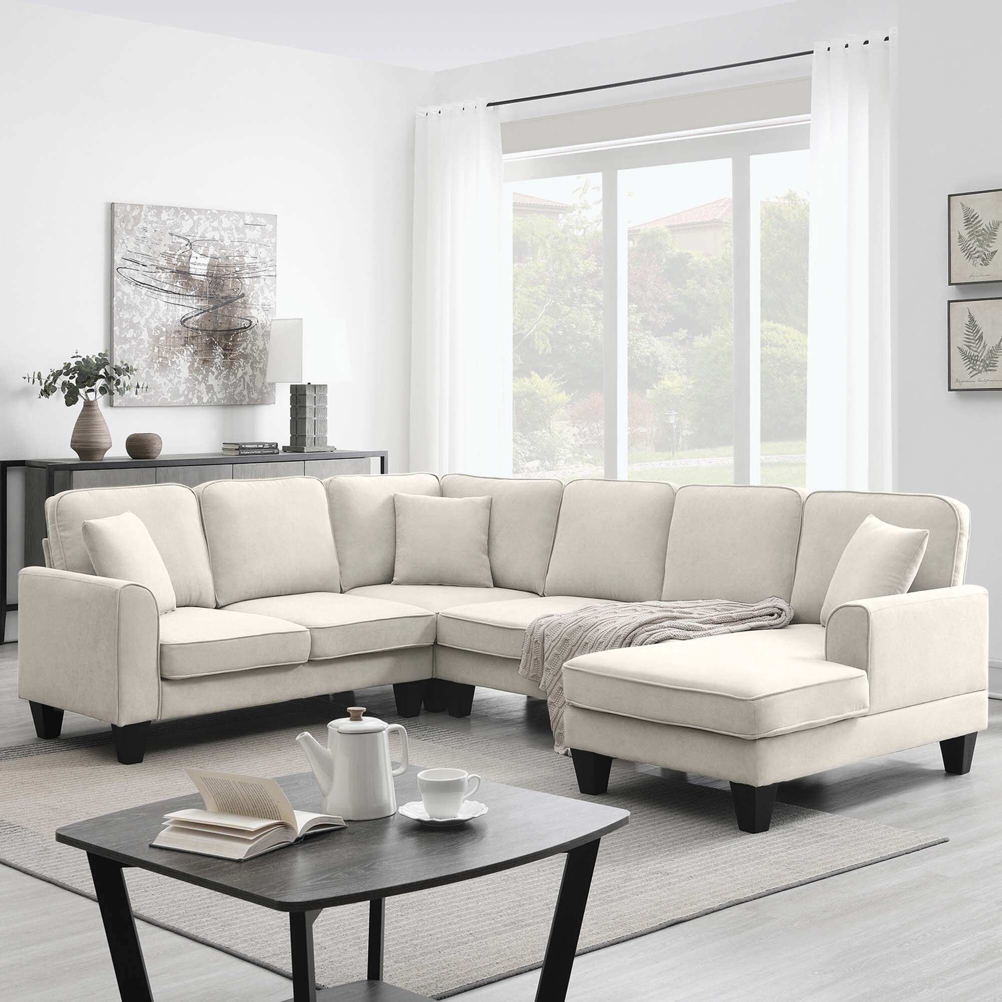 Modern U Shape Sectional Sofa,7 Seat Fabric Sectional Sofa Set – On Sale –  Bed Bath & Beyond – 37988075 For Modern U Shape Sectional Sofas In Gray (View 15 of 15)