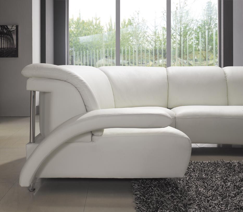 Modern White Leather Sectional Sofa 104 | Black Design Co Pertaining To 104&quot; Sectional Sofas (Photo 1 of 15)