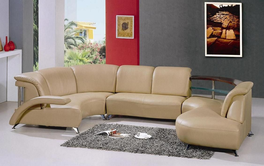 Modern White Leather Sectional Sofa 104 | Black Design Co Throughout 104&quot; Sectional Sofas (View 6 of 15)