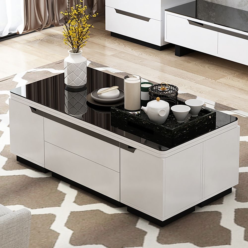 Modern White Lift Top Coffee Table With Drawers & Storage Multifunction For Lift Top Coffee Tables With Storage Drawers (View 2 of 15)