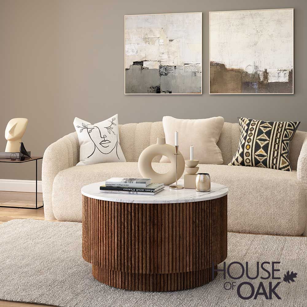 Monaco Round Dining Table Marble Top | House Of Oak Pertaining To Monaco Round Coffee Tables (View 8 of 15)