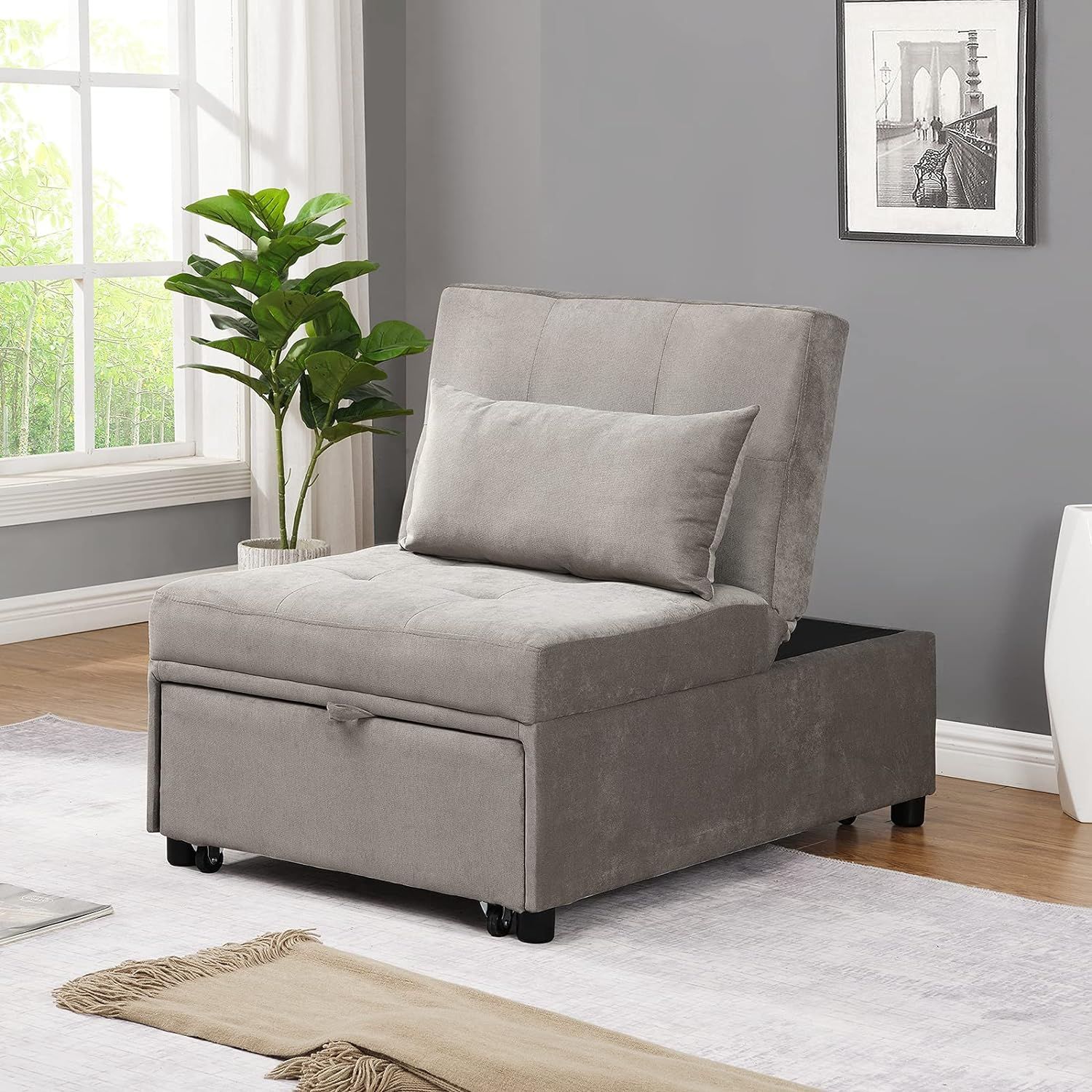 N B Sofa Bed, Convertible Chair 4 In 1 India | Ubuy With Regard To 4 In 1 Convertible Sleeper Chair Beds (View 11 of 15)