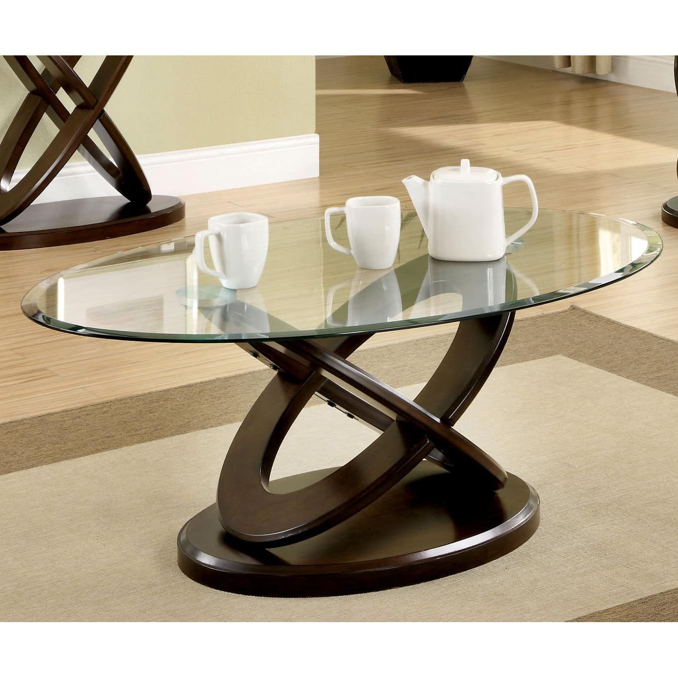 Oval Glass Top Coffee Table – Tarkhan (View 10 of 15)