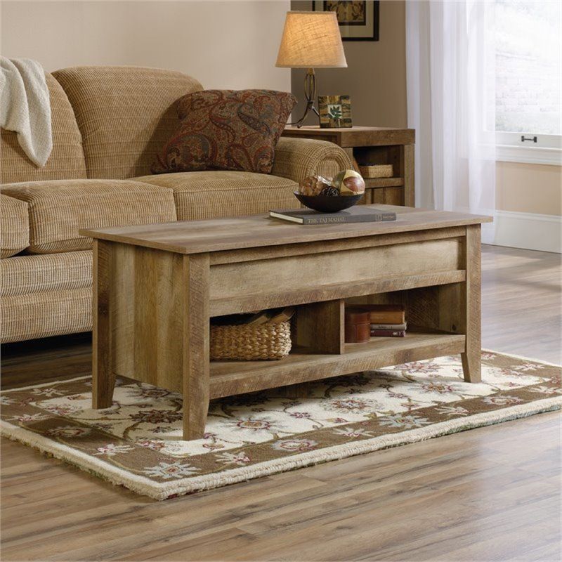 Pemberly Row Lift Top Coffee Table In Craftsman Oak | Cymax Business For Pemberly Row Replicated Wood Coffee Tables (View 2 of 15)