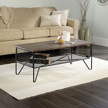 Rectangular Contemporary Coffee Table In Walnut | Mathis Brothers Furniture Within Rectangle Coffee Tables (Photo 12 of 15)