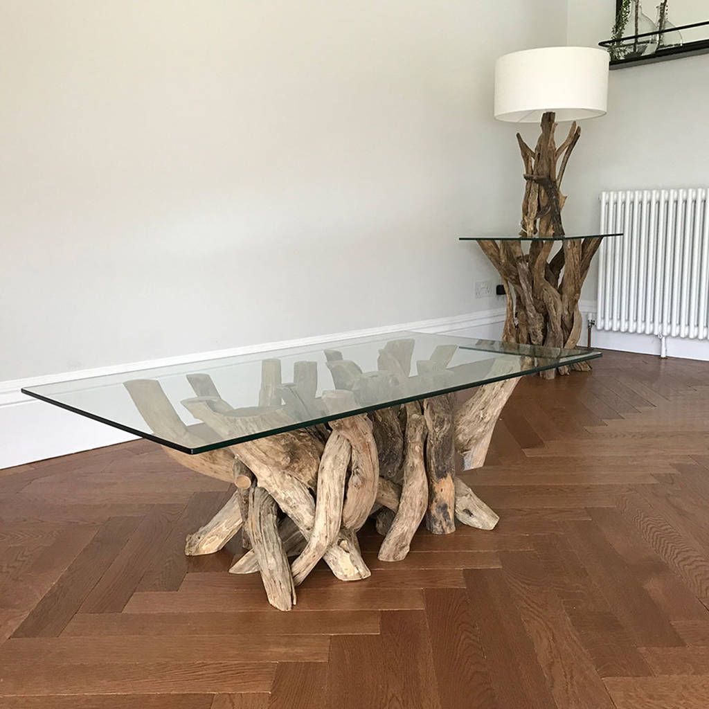 Rectangular Driftwood Coffee Table Basedoris Brixham Regarding Rectangular Coffee Tables With Pedestal Bases (Photo 10 of 15)