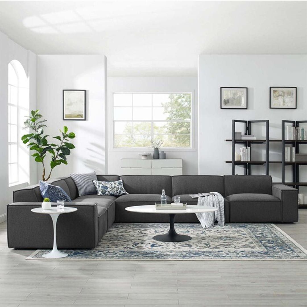 Restore 6 Piece L Shaped Sectional Sofa Dark Grey From Aed 4749  Atoz  Furniture With Regard To Dark Gray Sectional Sofas (Photo 8 of 15)