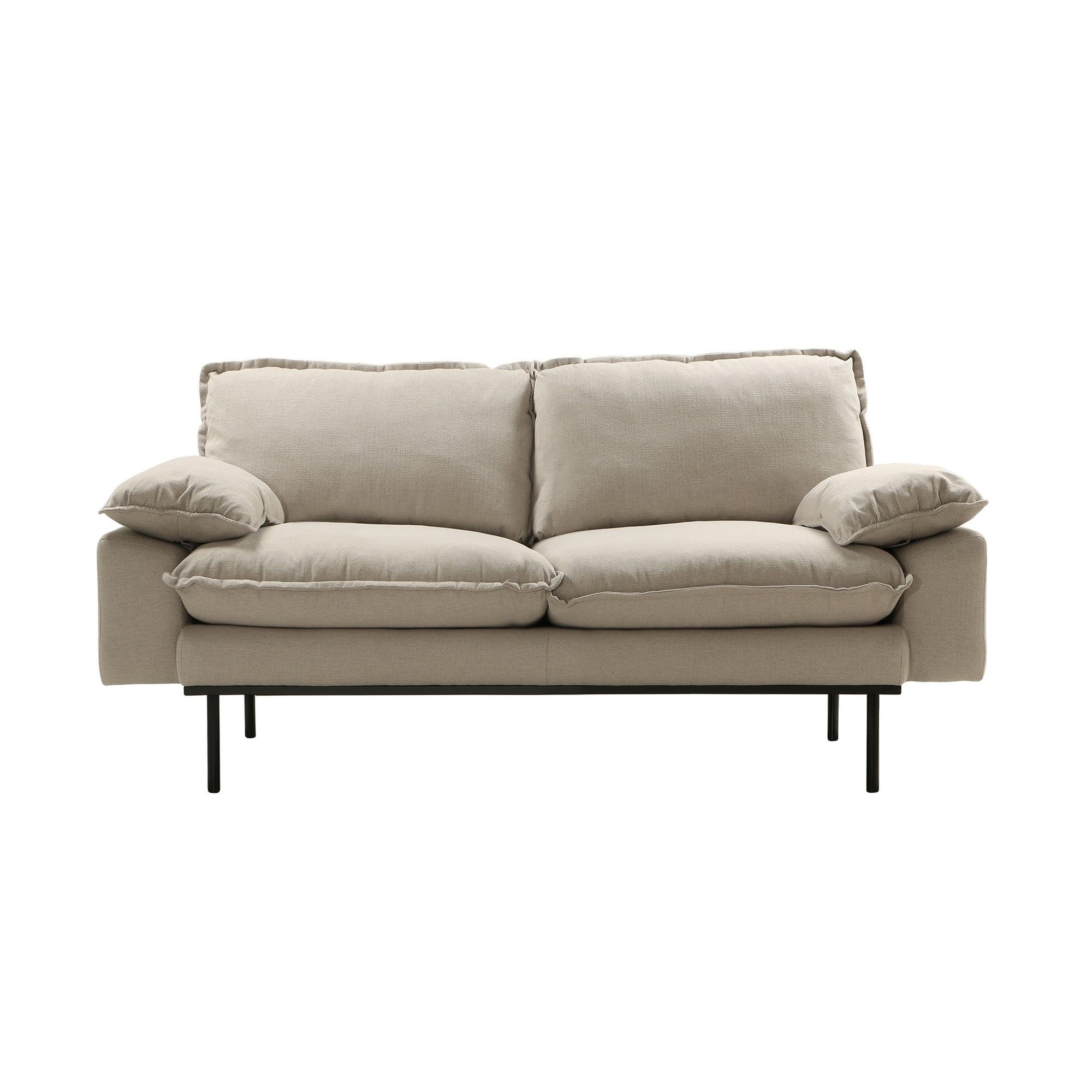 Retro 2 Seater Sofa – Beige – Hk Living Pertaining To Sofas In Beige (View 4 of 15)