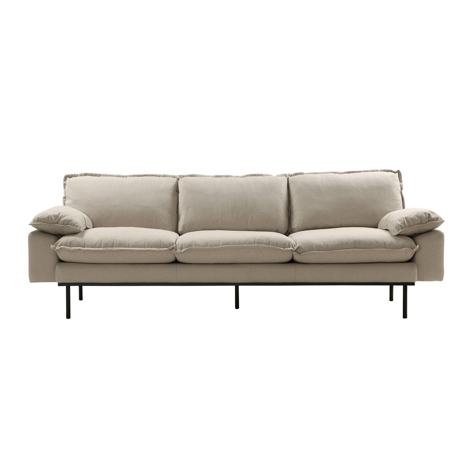 Retro 4 Seater Sofa – Beige – Hk Living For Sofas In Beige (View 7 of 15)