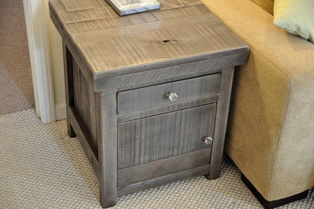 Rustic End Table In Grey Pertaining To Rustic Gray End Tables (Photo 7 of 15)