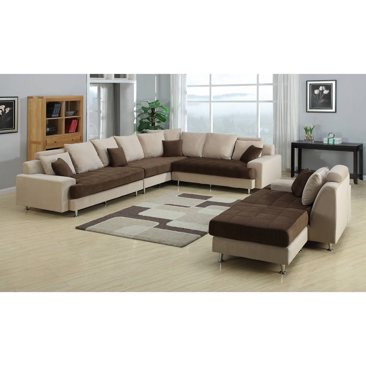 Sectional Sofa With Ottoman – Foter Inside 2 Tone Chocolate Microfiber Sofas (View 14 of 15)