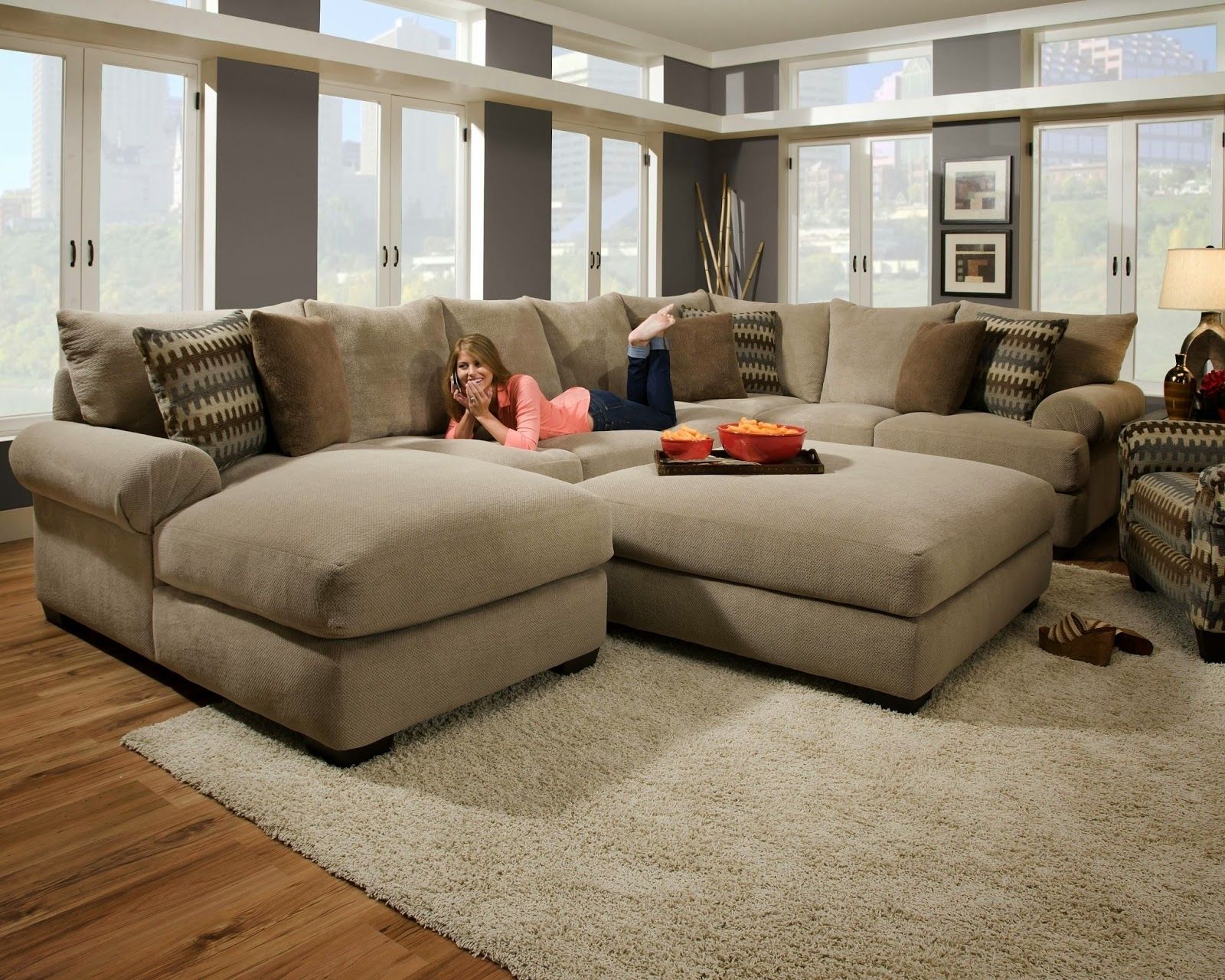 Sectional Sofa With Ottoman – Foter Regarding Sofas With Ottomans In Brown (View 6 of 15)