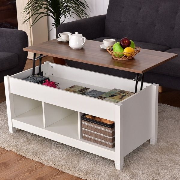Shop Costway Lift Top Coffee Table W/ Hidden Compartment And Storage Intended For Modern Coffee Tables With Hidden Storage Compartments (View 5 of 15)