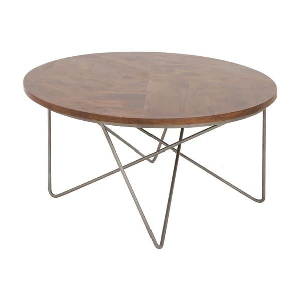 Shop Studio 350 Metal Wood Coffee Table 36 Inches Wide, 18 Inches High Inside Studio 350 Black Metal Coffee Tables (Photo 1 of 15)