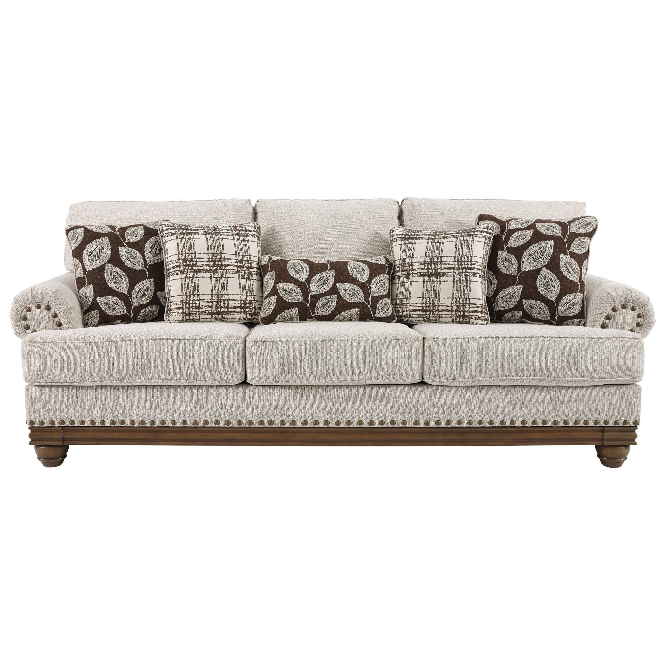 Signature Designashley Harleson 117901 Transitional Sofa With Nailhead  Trim | Factory Direct Furniture | Uph – Stationary Sofas For Sofas With Nailhead Trim (View 6 of 15)