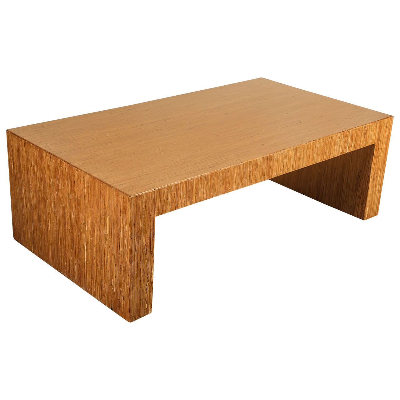 Simple Minimalist Coffee Table With Striated Wood Veneer At 1stdibs Within Simple Design Coffee Tables (Photo 5 of 15)
