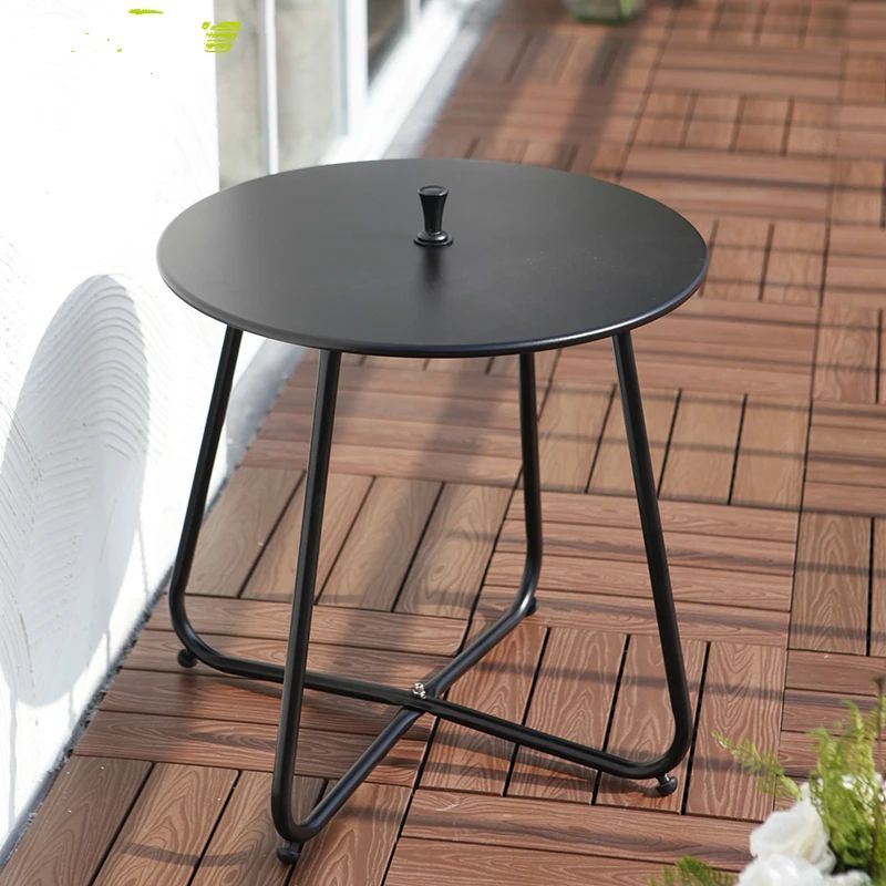 Simple Modern Iron Leisure Coffee Table, Small Round Table Corner Inside Coffee Tables For Balconies (Photo 15 of 15)