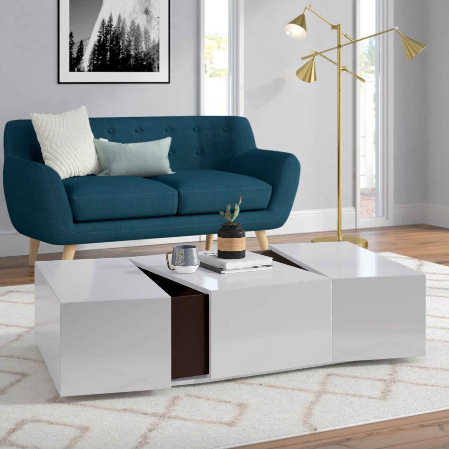 Sleek Modern Coffee Table With Hidden Storage | The Green Head With Modern Coffee Tables With Hidden Storage Compartments (View 3 of 15)
