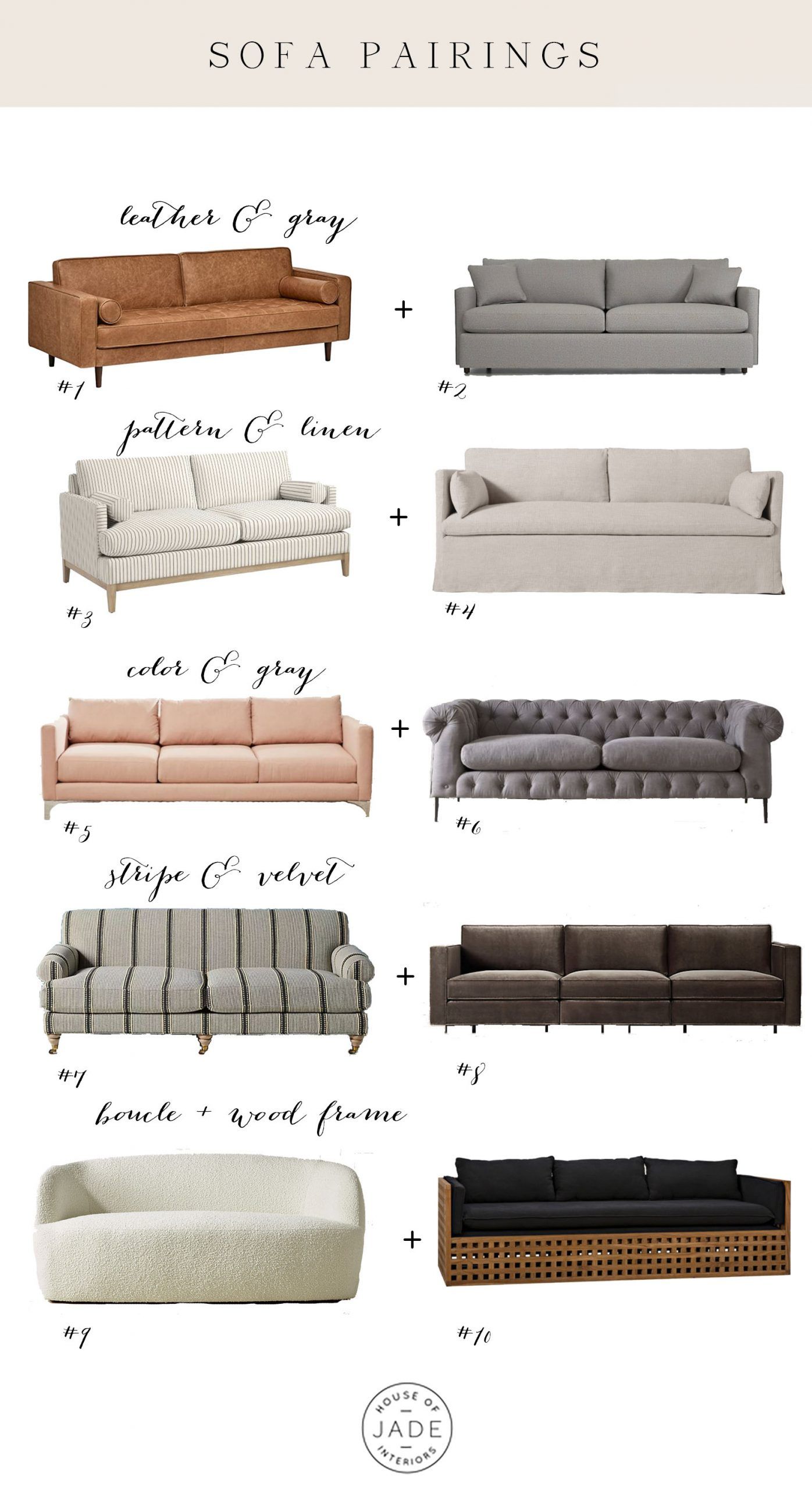 Sofa Pairing Tips | House Of Jade Interiors With Sofas In Multiple Colors (View 8 of 15)