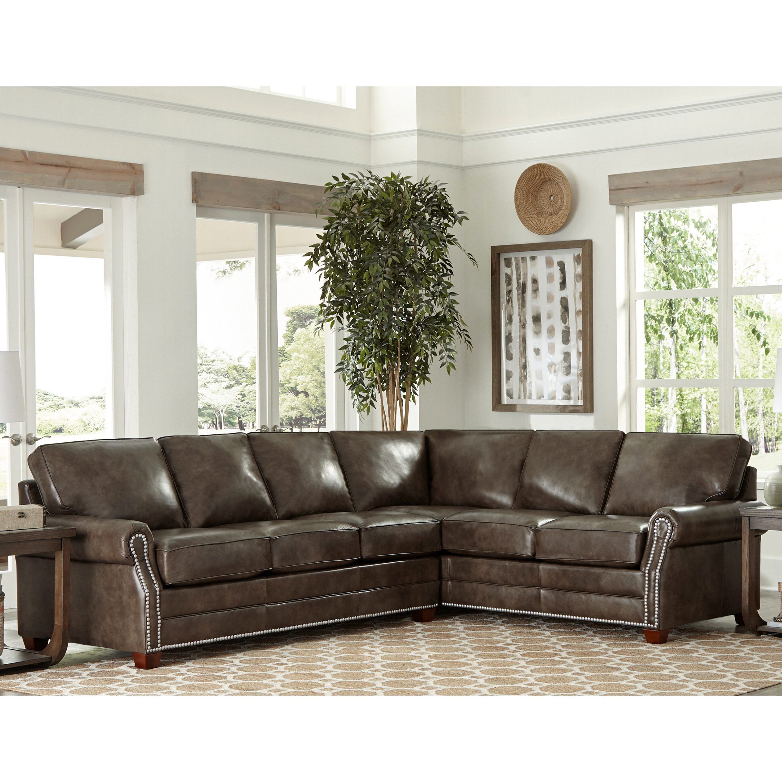 Sofa Web Davis 3 – Piece Leather Sectional | Wayfair Regarding 3 Piece Leather Sectional Sofa Sets (View 2 of 15)