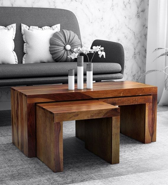 Solid Oak Coffee Table Nest / Levels Coffee Tablesperuse In The Regarding Coffee Tables Of 3 Nesting Tables (Photo 9 of 15)