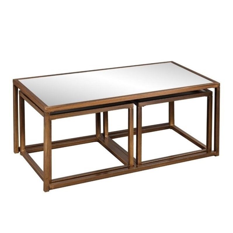 Southern Enterprises 3 Piece Nested Coffee And End Table In Bronze – Ck4047 Inside Southern Enterprises Larksmill Coffee Tables (Photo 2 of 15)