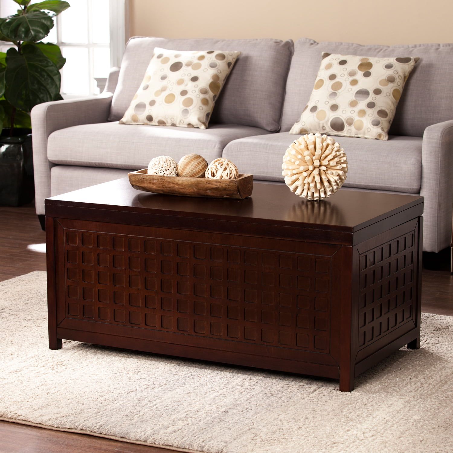 Southern Enterprises Alva Coffee Trunk Table, Espresso – Walmart Within Southern Enterprises Larksmill Coffee Tables (View 5 of 15)