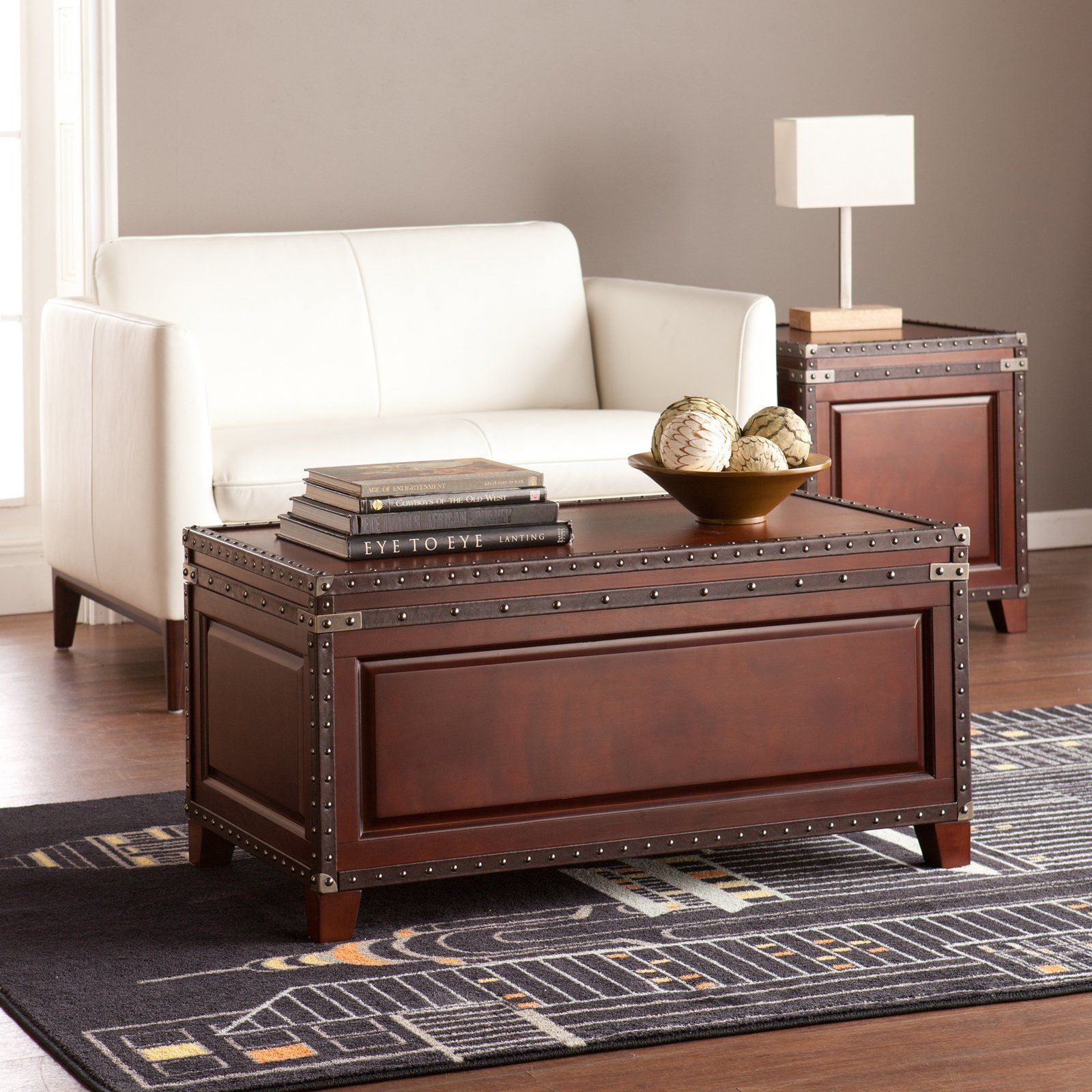 Southern Enterprises Amherst Trunk Coffee Table | From Hayneedle Within Southern Enterprises Larksmill Coffee Tables (View 3 of 15)