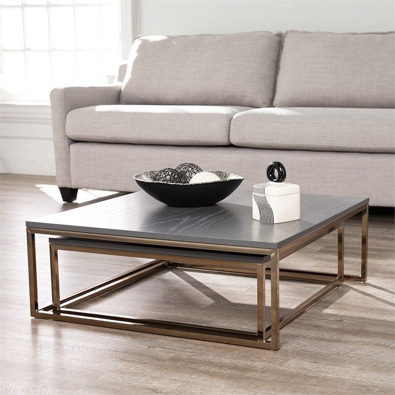 Southern Enterprises Arlo 2 Piece Wood Top Nesting Coffee Table Set In For Southern Enterprises Larksmill Coffee Tables (View 15 of 15)