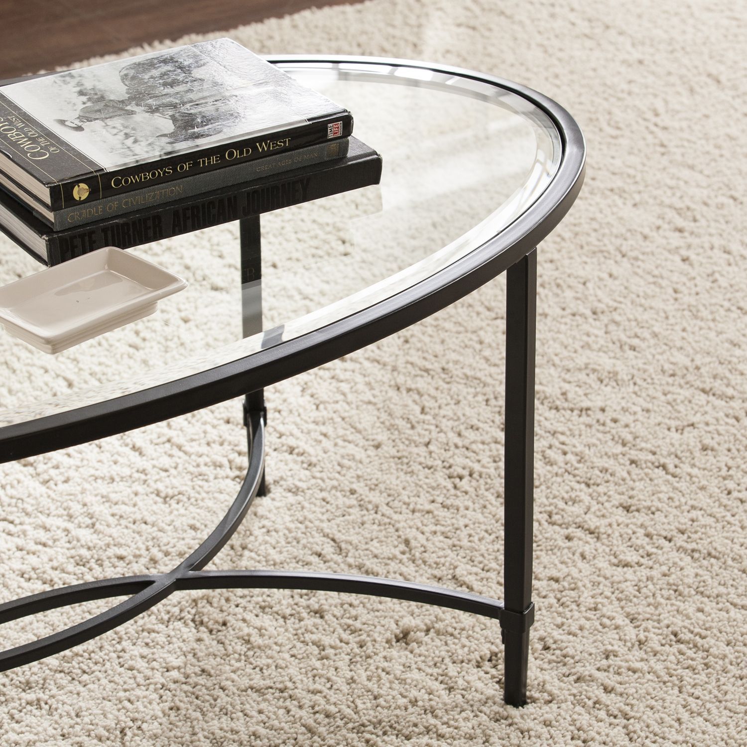 Southern Enterprises Quinton Painted Black Coffee Table Ck3600 | Glass Intended For Southern Enterprises Larksmill Coffee Tables (Photo 10 of 15)