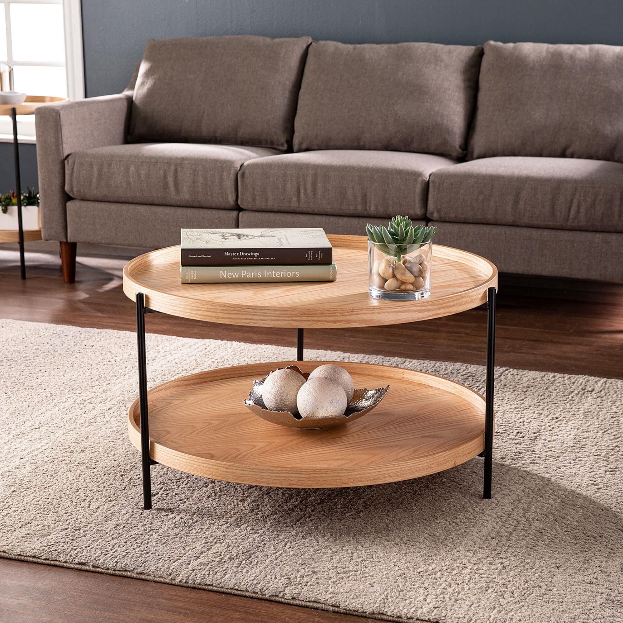 Southern Enterprises Verlington Coffee Table In Natural And Black | Nfm Pertaining To Southern Enterprises Larksmill Coffee Tables (View 14 of 15)