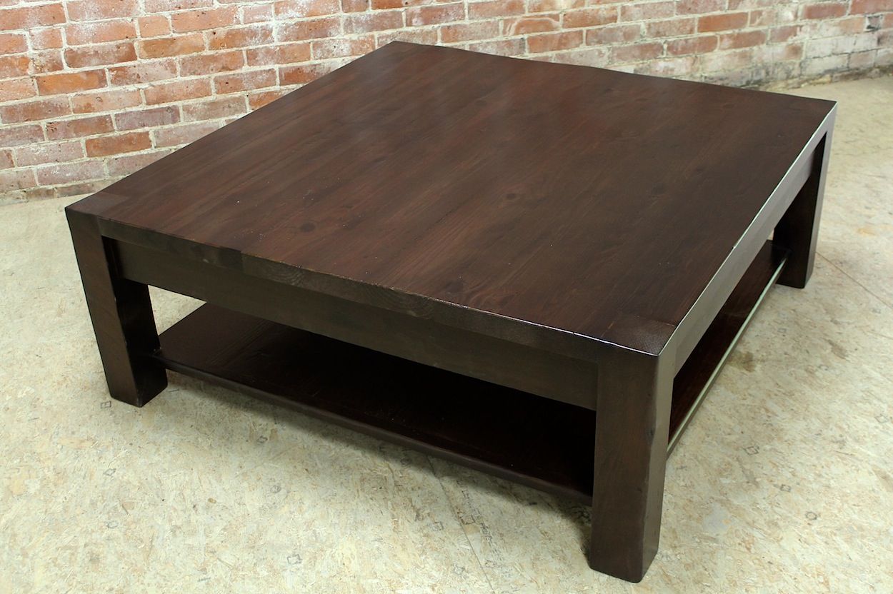 Square Parsons Coffee Table In Espresso – Ecustomfinishes Pertaining To Espresso Wood Finish Coffee Tables (Photo 5 of 15)
