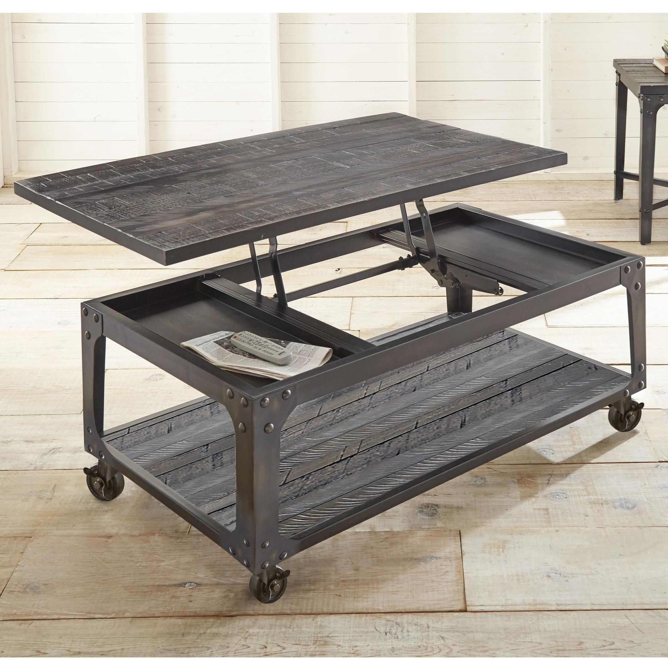 Steve Silver Sherlock Lift Top Cocktail Table With Casters | Wilson's Pertaining To Coffee Tables With Casters (View 6 of 15)