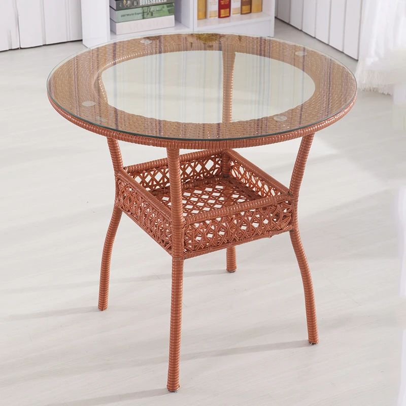 Teaside Balcony Small Round Table Minimalist Leisure Rattan Coffee For Coffee Tables For Balconies (View 13 of 15)