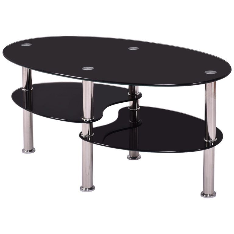 Tempered Glass Oval Side Coffee Table | Everything Home Shop : One Stop With Tempered Glass Oval Side Tables (View 7 of 15)