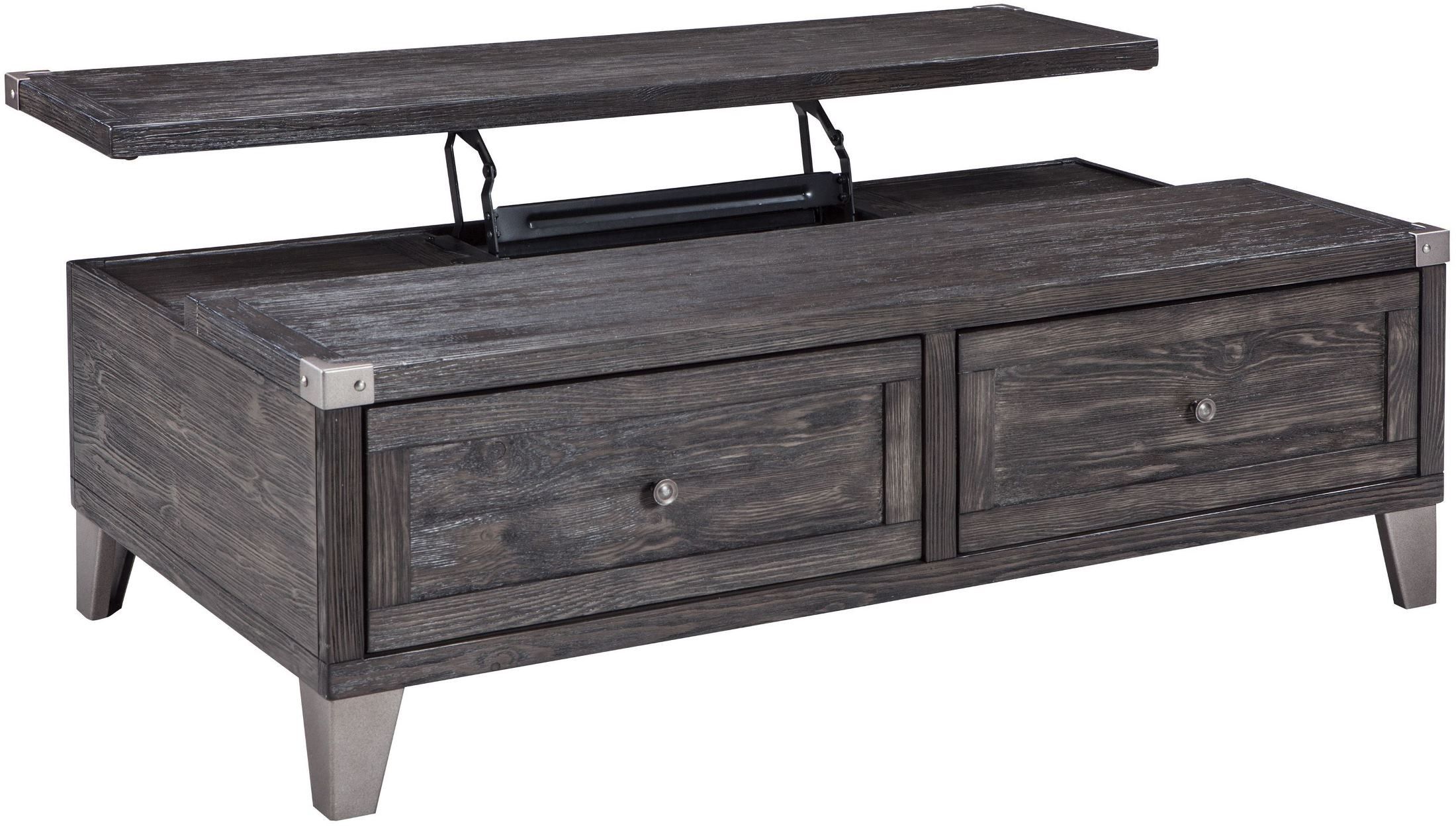 Todoe Dark Gray Lift Top Cocktail Table From Ashley | Coleman Furniture Pertaining To Gray Coastal Cocktail Tables (Photo 6 of 15)