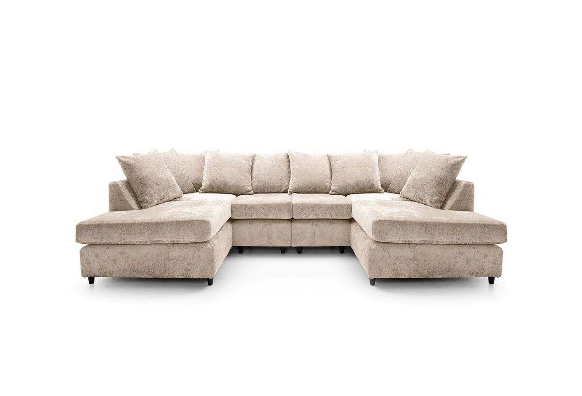 U Shape Fabric Sofa Beige | Ebay Regarding U Shaped Couches In Beige (View 4 of 15)