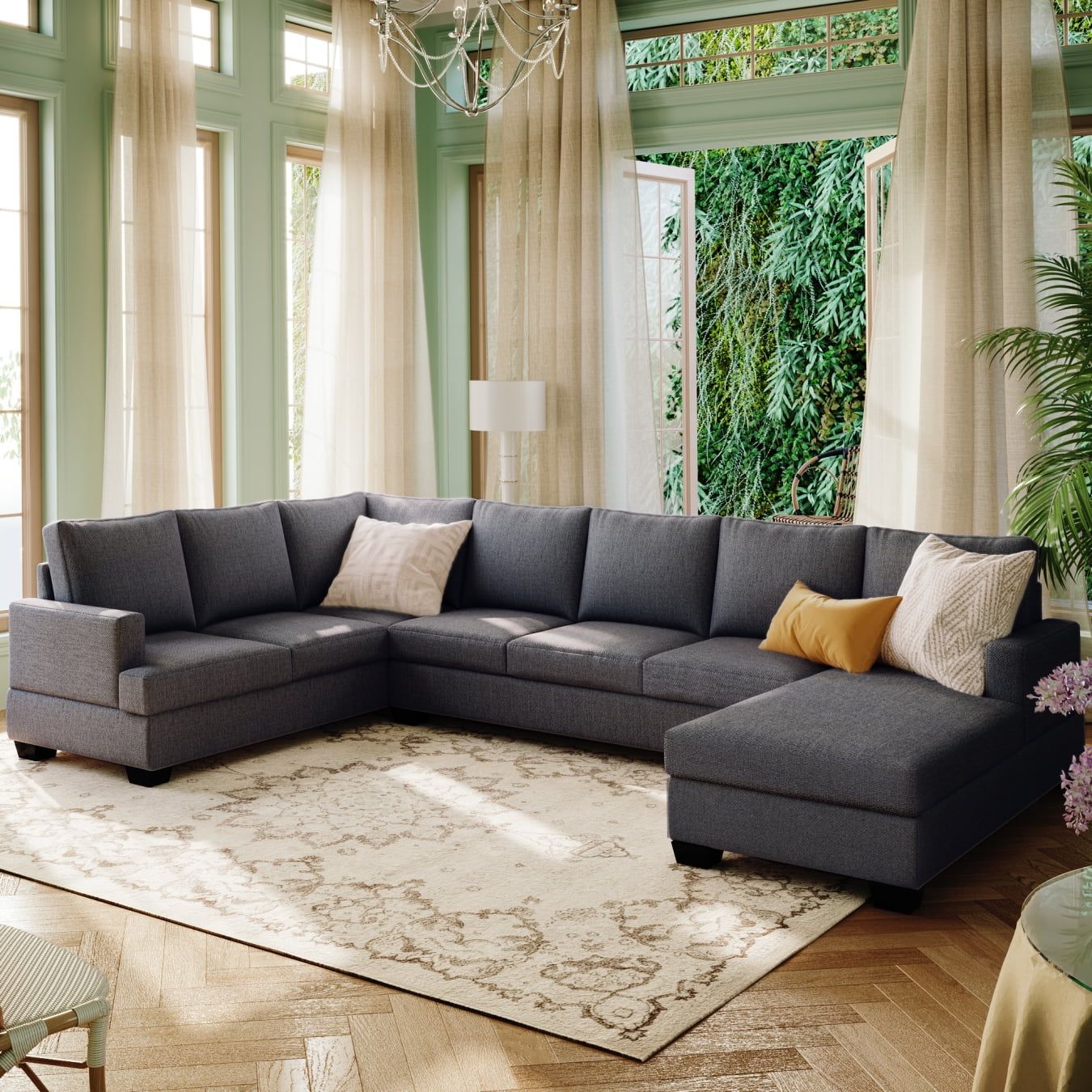 U Shape Sectional Sofa Couch, Modern  (View 3 of 15)