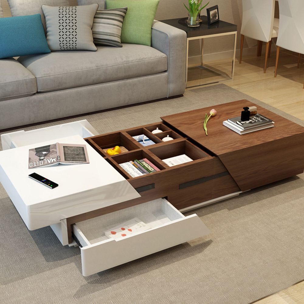 Utica Retractable, Multi Functional Coffee Table With Storage, 2 Inside Modern Coffee Tables With Hidden Storage Compartments (View 6 of 15)
