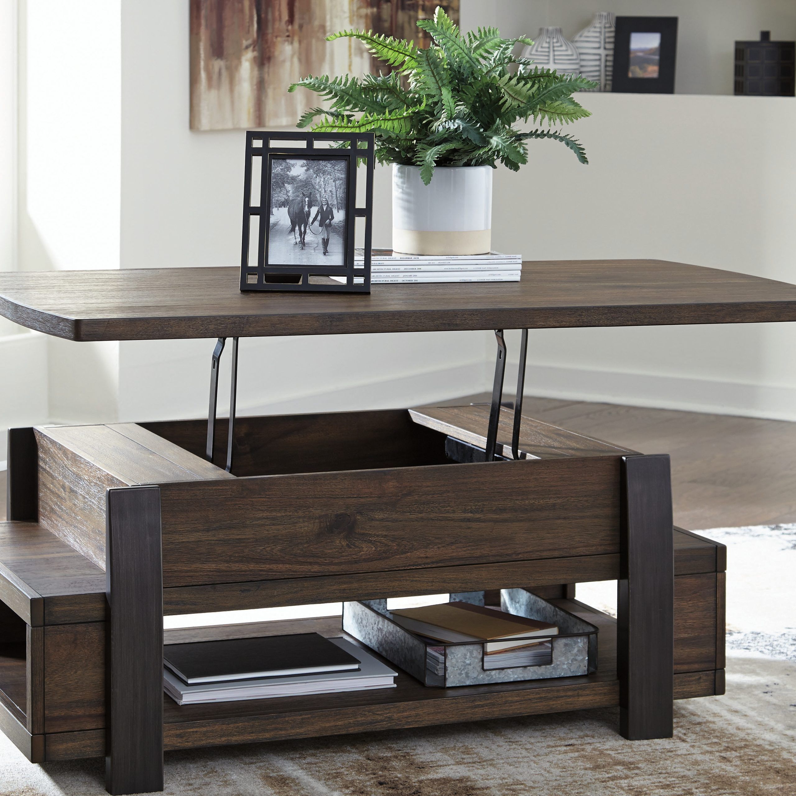 Vailbry Coffee Table With Lift Top T758 9signature Designashley In Lift Top Coffee Tables (Photo 1 of 15)