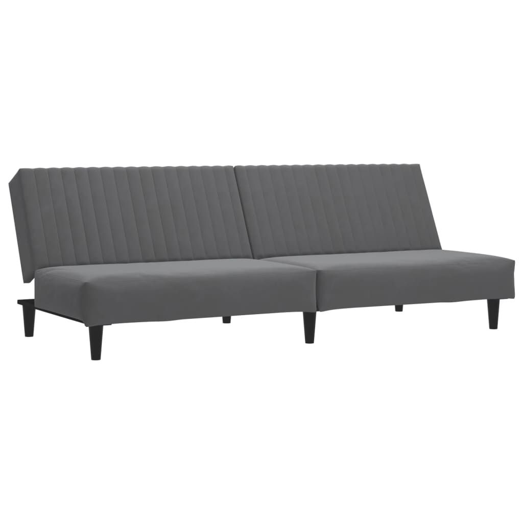 Vidaxl 2 Seater Sofa Bed Dark Gray Velvet | Vidaxl For Black Velvet 2 Seater Sofa Beds (View 9 of 15)